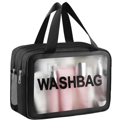 Funnasting Clear Toiletry Bag with Separation Cover