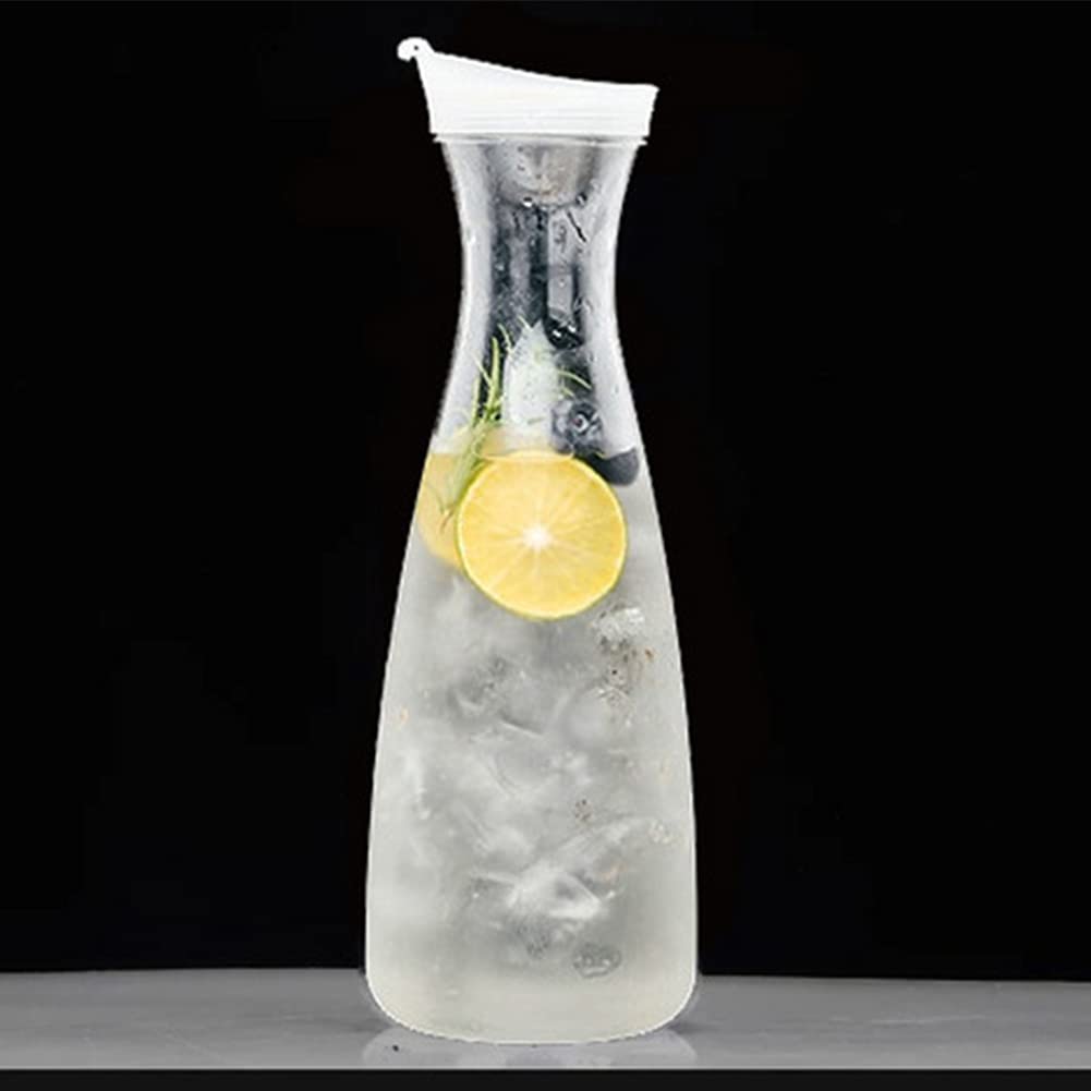 ADERTOS 2 Brocche per Acqua da 1.1 Litro, Caraffa Acqua in Plastico Infrangibile, Brocca Acqua da Tavola con Tappo, Brocche in Plastica per Acqua Succhi di Latte Tè Freddo, Limonata (Senza BPA