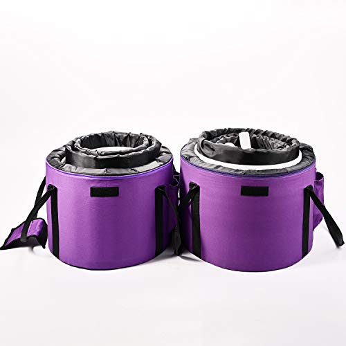 CVNC 2PCS Purple Color Heavy Duty Canvas Padded Carrying Case Travelling Bag For 6-12 Inch Crystal Singing Bowl