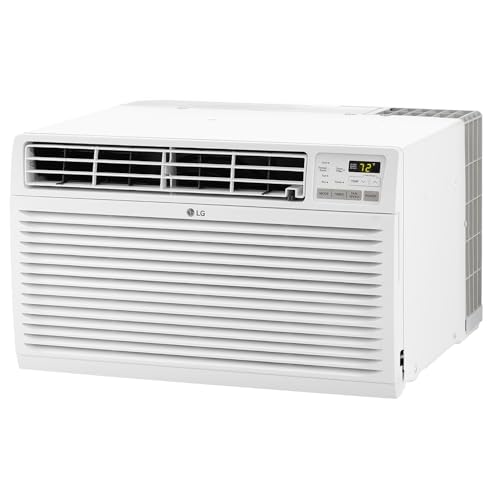 LG 10,000BTU Through the Wall Air Conditioner with Supplemental Heat, 230V, AC Wall Unit for Rooms up to 450 Sq.Ft. (18' x 25' Room Size), Perfect for Bedroom, AC with Remote and Auto-Restart, White