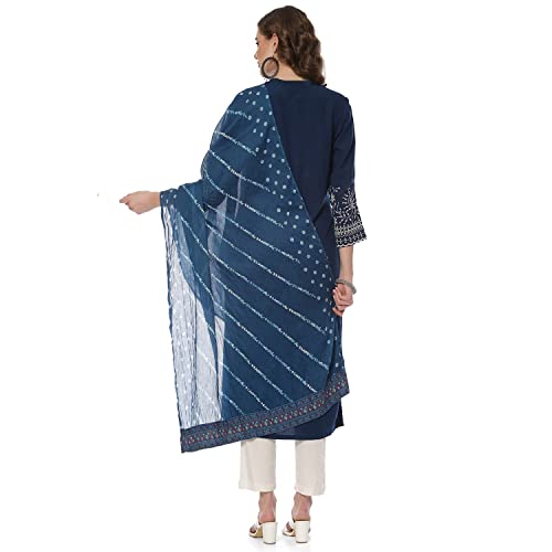 Image of Rangriti Women's Ethnic Indigo Cotton Dupatta