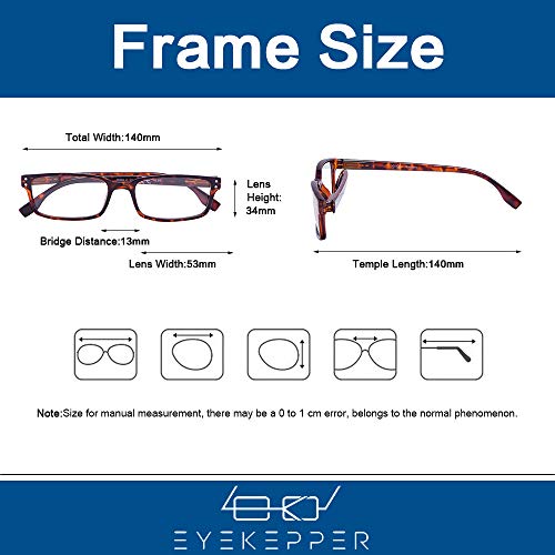 Image of Eyekepper Reading Glasses Women - 4 Pack Comfort Readers Men（2Tortoise-2Black，+1.50）