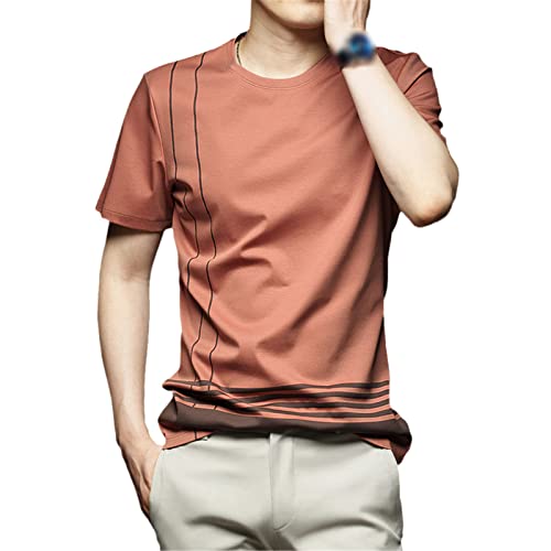 T-shirt d'été col rond homme anti-transpiration tissu fluide manches courtes XL