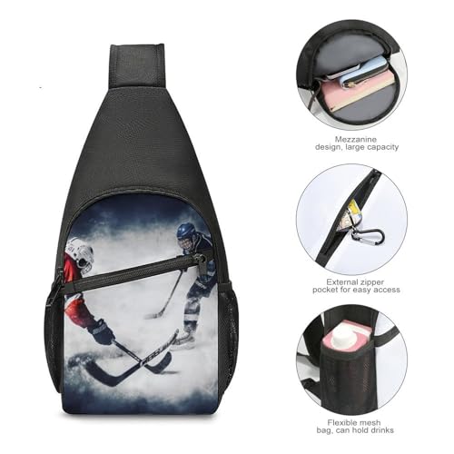 Mochila bandolera deportiva para senderismo Ice Hockey Art miniatura 5
