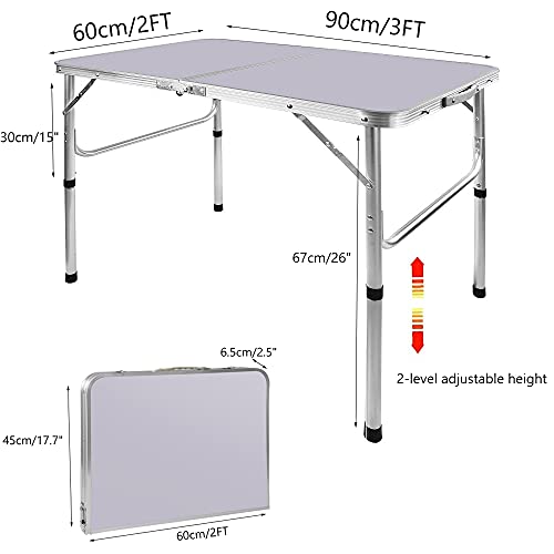 Table pliable en aluminium léger avec hauteur réglable 2 vitesses - 3