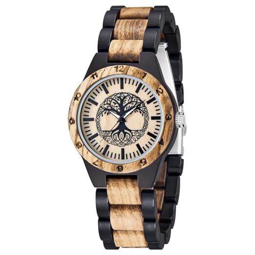 Montre en bois pour femme Tiong arbre de vie pour en finir avec les allergies aux montres