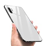 Designed for Samsung Galaxy Note 10 Plus Cases with Tempered Glass Quality Back+TPU Frame Hybrid Shell,Slim Covers,Anti-Drop,White