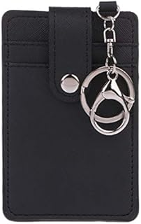 SimpleLife Soft Leather Travel Card Bus Pass Credit Card ID Card Wallet Cover Case Holder with Keychain Keyring Tool