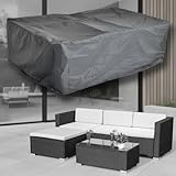 Mucola Schutzhülle Gartenmöbel 227x152x65 cm – Wasserdichte Abdeckhaube für Rattan Lounge Sofa & Gartenlounge, UV-beständig, wetterfest, Polyethylen, schwarz