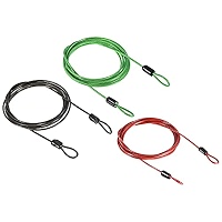 2 Pcs Security Steel Cable, 3mm*1m Double Loop Flexible