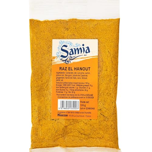 Raz El Hanout aromatique Samia sachet 100g lot de 4 épices couscous tajine rehausseur saveur