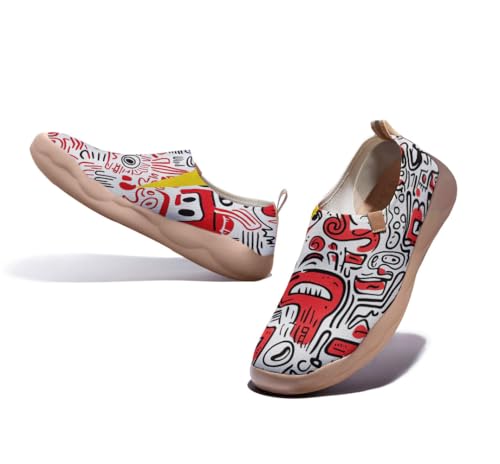 Men's Art Design Sneakers, Slip-on Casual Loafers, Stylish, Light and Comfortable Sports Shoes Size 7-133