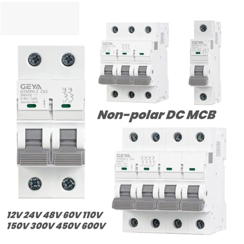 Disjoncteur miniature CC 63A pour protection de batterie et circuit photovoltaïque 12V à 600V
