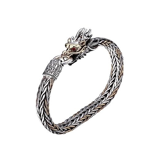 Bracelet Tête De Dragon Argent S925 Homme VOYADE - Look Rock Vintage 20cm