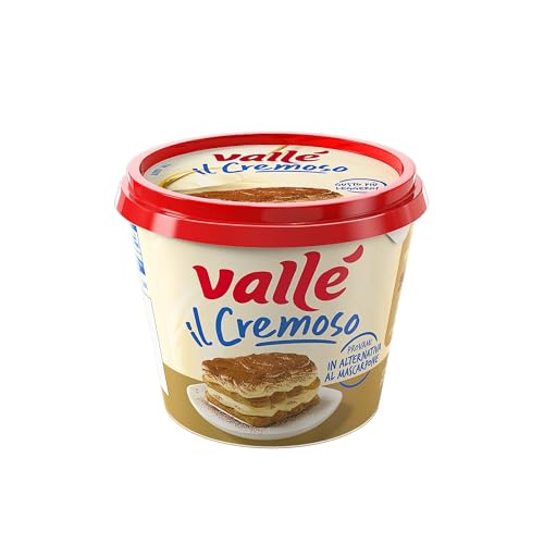 Vallé il Cremoso: Crema da provare in alternativa al mascarpone, 100% Vegetale a Base di Mandorla, Perfetto per Dolci e Salati - Senza Lattosio, Gusto più Leggero del mascarpone lattiero, 250g