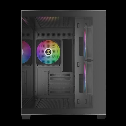 Image of GAMDIAS Aura GC10m V2 Argb Micro-Tower Computer Case /Gaming Cabinet | Supports Micro-ATX, Mini-ITX | Pre Installed Side 2 x 120mm RGB /Rear: 1 x 120mm RGB Fan | Black
