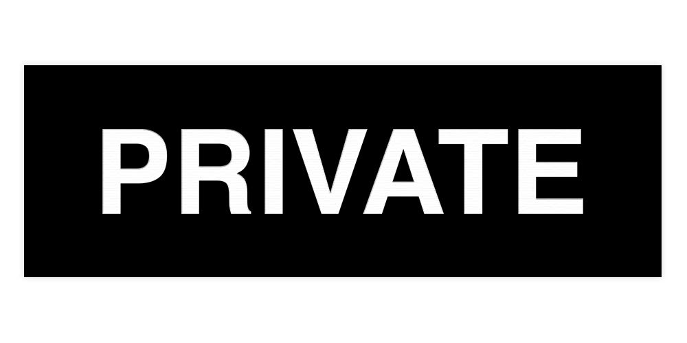 Signs ByLITA Basic Private Sign (Black) - Small 1 Pack