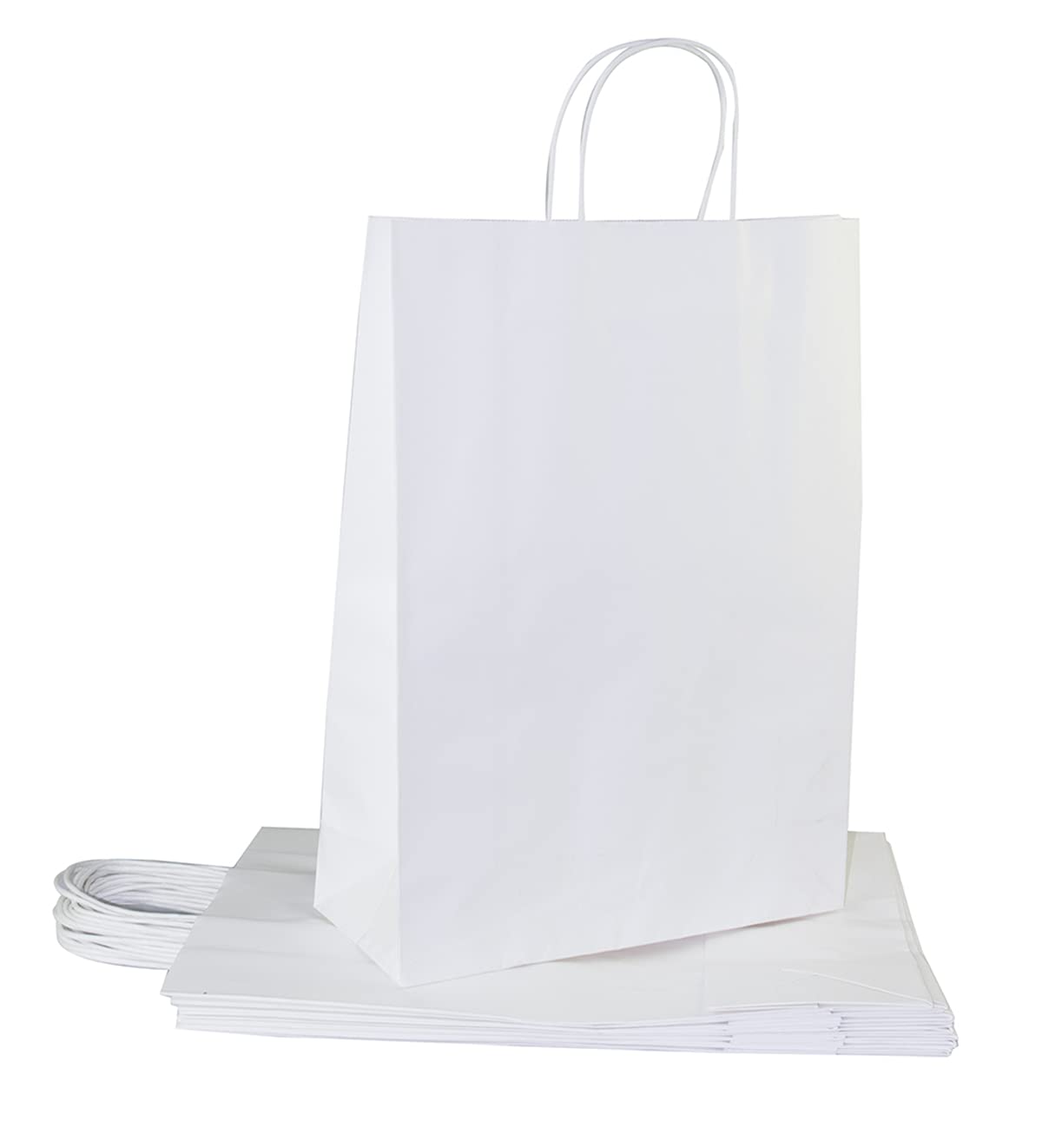 R-Moment Rosymoment Paper Gift Bags 12 Pieces Set, Eco-Friendly Bags, With Handles Bulk, Shopping Kraft Retail Party 41X31X12Cm, Color White, Psb2754White
