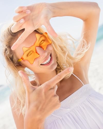 20 Pairs Rimless Star Sunglasses Bulk Transparent Candy Color Star Glasses for Women Men Party Favors2
