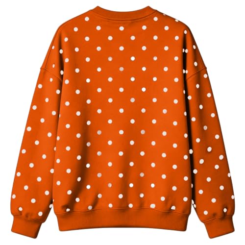 Polka Dot Sweatshirts for Women Fleece Oversized Crewneck Pullover Tops - image 4