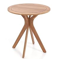 Beistelltisch aus Akazienholz, Gartentisch wetterfest, Balkontisch, Bistrotisch für Garten, Balkon, Terrasse, Ø 70 cm runder Holztisch, 70 x 70 x 76 cm