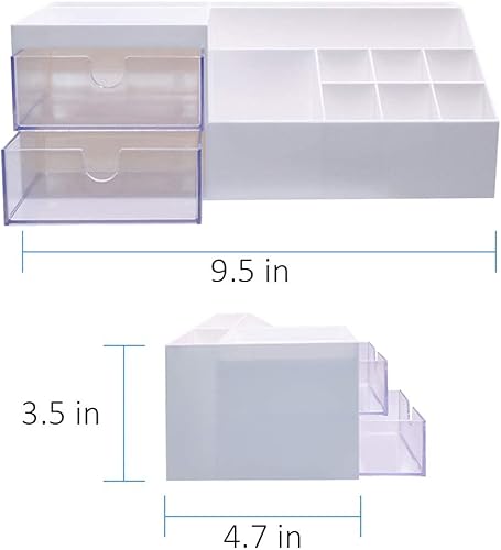 Miniatura 3 de Granvela Organizador de escritorio multifuncional  Caja de almacenamiento de mesita de noche con cajones para el hogar, la oficina y la escuela