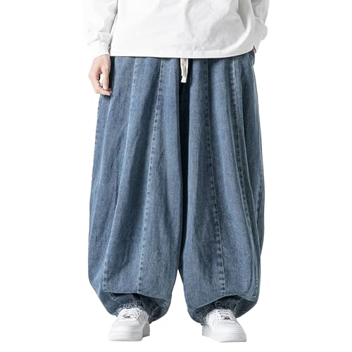 Mens Wide Leg Pants Casual Hip Hop Relaxed Fit Oversized Streetwear Trendy Baggy Boyfriend Denim Pants