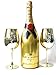 Produktbild Moët Chandon Brut Golden Sleeve Flasche 1,5l Magnum + 2 Gold Echtglas Gläser 12% Vol