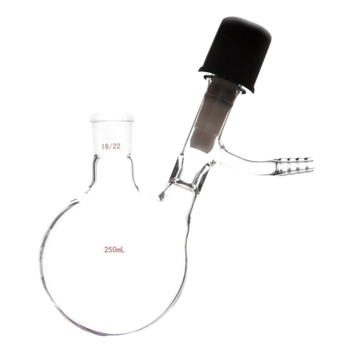 0-8mm High Vacuum Valve Reaction Flask Schlenk Flask Tube Air-Free Style Reaction Storage 19/22 Joint Lab Glassware 250ml