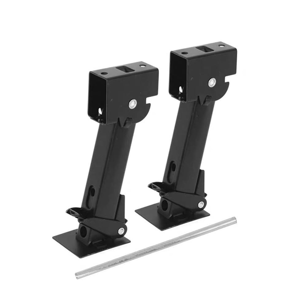 2 Piezas Gatos Estabilizadores para Remolque,Gato Estabilizador RV, Soporte de 650 LB,Capacidad de Carga de 1000 LB,Gatos Telescópicos Oscilantes para Caravana,Ajustable de 270 mm a 440 mm (Black)