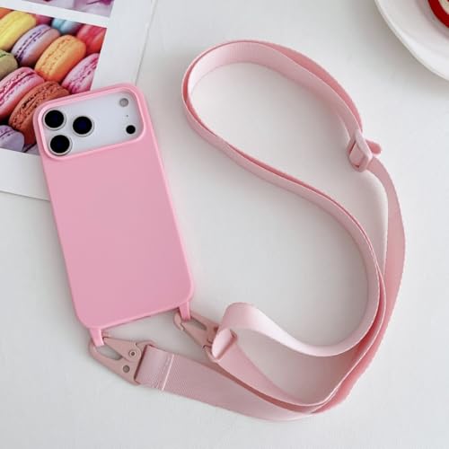 Étui en silicone mat iPhone 17 Pro Max avec cordon bandoulière ajustable