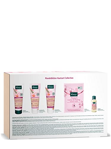 Kneipp Geschenkset Mandelblüten Hautzart Collection - ausgewählte Mandelöl & Mandelblüten Bestseller: Duschbalsam, Pflegeölbad, Creme-Öl-Peeling, sensitiv Körpermilch & Handcreme - ideales Geschenk