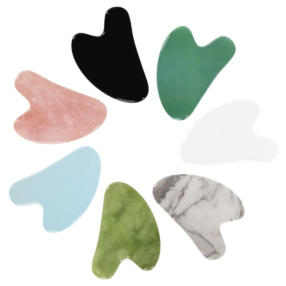 Guache Raschietto 5pcs / lot Gua Sha Sha Scheda per il corpo facciale Guasha Massage Faccia Sollevamento Anti-Agente Viso Stuzzino per la cura della pelle-Quarzo rosa