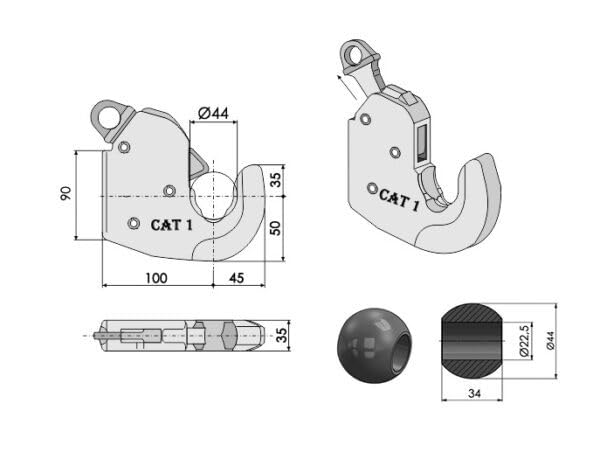 Bullone Per Dispositivi Sotto Braccio | Kat 2-1 | Diametro - Foto 4
