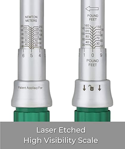 Etork - Magnetic Lock Torque Wrench | 1/2 Torque Wrench | 160 Lbs Torque Wrench | Auto Torque Wrench | Torque Wrench 1/2 Drive | Range: 10-160 Ft.-Lb./10-220 N.m #TOP4