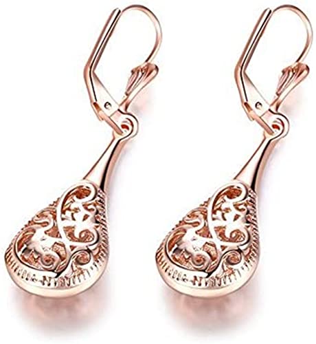 Rose Gold Filigree Teardrop Leverback Earrings (Filigree Teardrop)