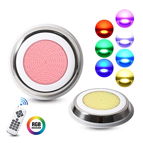 Luces LED para piscinas, 12W, 18W, 25W, 35W Impermeable IP68 Luz De Piscina De Acero Inoxidable Luz Subacuática De Resina Montada En La Pared 12VRGB Control Remoto Luz Subacuática LED Colorida Para es