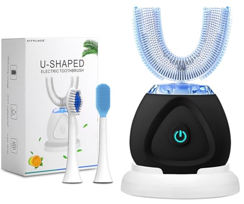 EITVLAGE 360 Ultrasonic Toothbrush, Automatic Toothbrushes Auto Sonic Tooth Brush, Teeth whitening Brush with Timer & Wireless Charging 360° Ultrasonic Electric Toothbrush for Adult