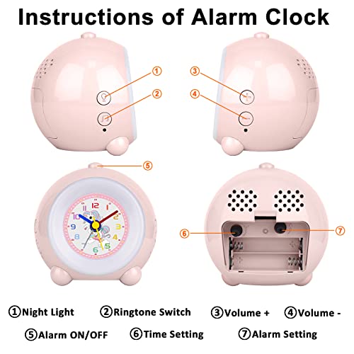 Evetto Unicorn Alarm Clock, Color Changing Analog Alarm Clock For Kids Bedroom With Night Light, Adjustable Volume & Ringtones, 3.5In Non Ticking And Snooze (Pink) #TOP4