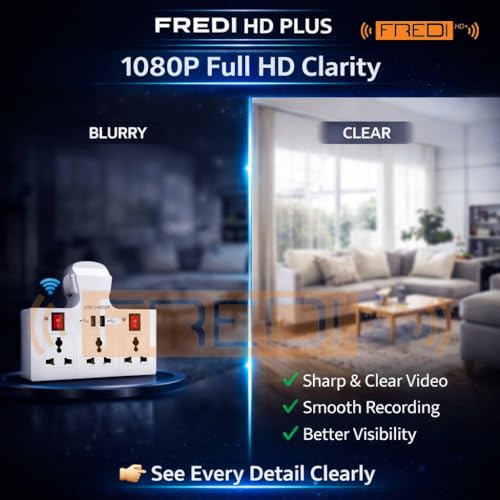 Image of FREDI HD PLUS WiFi Indoor Security Camera 1080P Full HD Live View Mobile Motion Detection Loop Recording AC Power 32GB Inbuilt Storage 3 Pin Socket Camera