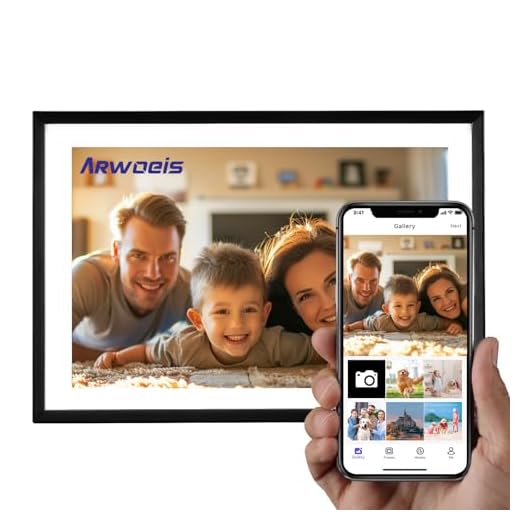 ARWOEIS 10.1 Inch WiFi Digital Picture Frame, 1280x800 HD IPS Touch Screen Digital Photo Frame with 16GB Storage, Auto Rotation, Share Photos Or Videos for via APP