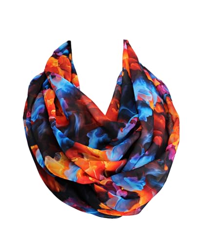 Etwoa Colorful Abstract Infinity scarf Circle scarf Loop Scarf