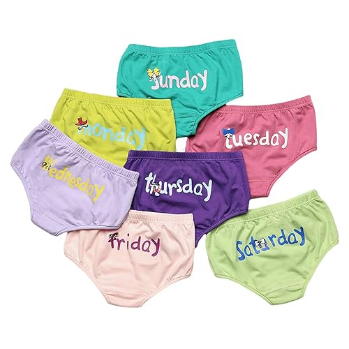 SywzX&xfybz Toddler Girl Underwear Kids Panties Little Baby Briefs Days of The Week Underpants Size 2-5 Years