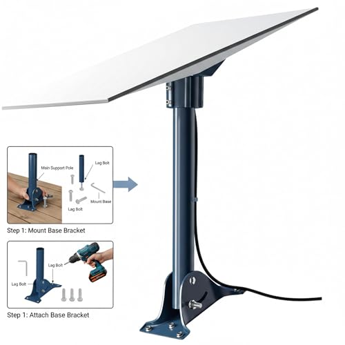 Image of Roof Mount Gen 3 for Starlink, Heavy Duty Mounting Kit | Set with a Pipe Adapter, compatible with Gen3 /V4, actually can be installed on both the roof and the wall