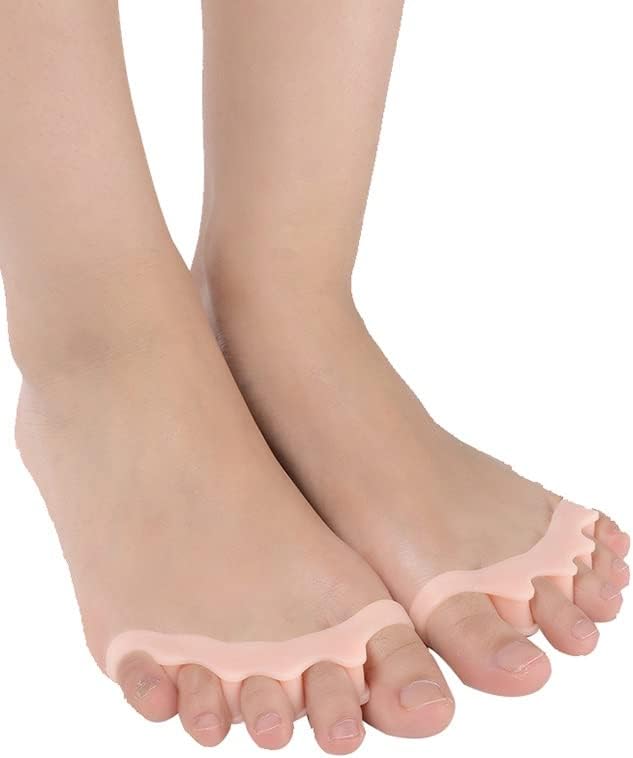 Toe Straightener,Toe Separators for Overlapping Toes,Gel Silicone Straightener Corrector,Spreader Spacers Hallux Valgus and Crooked Toes