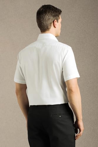 Image of Louis Philippe Men's Regular Fit Easy to Iron Everyday wear Premium Cotton Half Sleeve Solid Formal Shirt