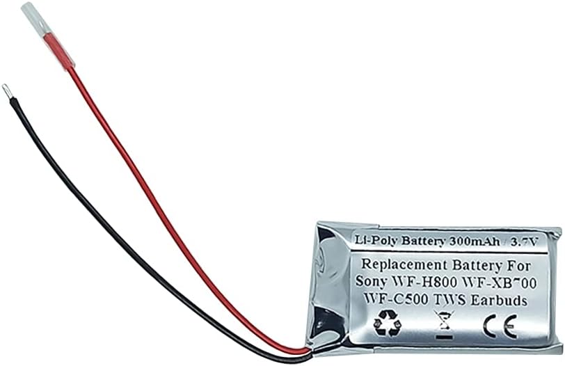 3.7V 300mAh Replacement Battery for Sony WF-H800 WF-XB700 WF-C500 TWS Earbuds Wireless Bluetooth Earphones Charging Case (USN-601730PW-WF)