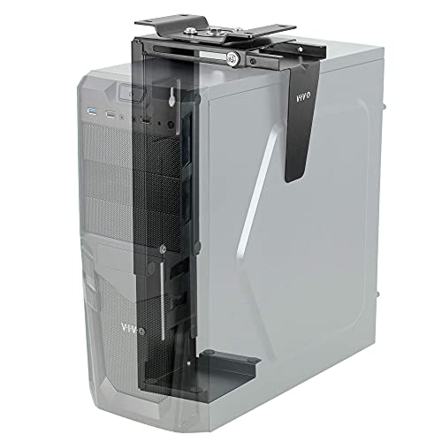 Soporte ajustable para PC bajo escritorio y pared VIVO, soporte para torre de computadora con giro de 135 grados y funda organizadora de cables y privacidad de 60 pulgadas miniatura 2