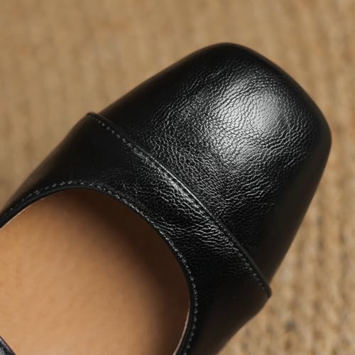 DINTAHA Chunky Low Heel Mary Janes Square Toe Pumps for Women Low Heel Dress Shoes4