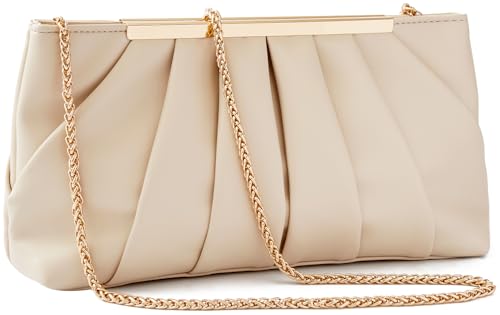 Clutch Purse Dressy Pleated Formal Evening Bag Simple Classy Handbag for Women